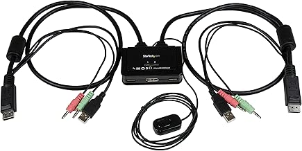 StarTech.com 2 Port DisplayPort Cable KVM Switch with Audio & Remote Control - 2560x1600 @60Hz- USB Powered - Dual Port DP USB KVM Switch (SV211DPUA) - coolthings.us