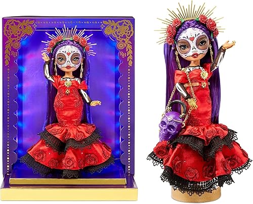 Rainbow High Dia De Los Muertos Maria - Muñeca de 11 pulgadas con monedero Calavera y pantalla iluminada