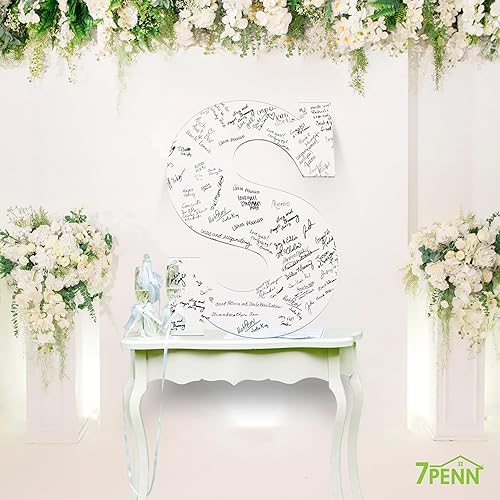 Miniatura 5 de 7Penn Letrero de acrílico gigante B, letras grandes de marquesina de 22 pulgadas para firmar, decoración única de monograma de libro de invitados de