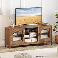 Vista 10 de Giantex Soporte de TV estilo granja para televisores de hasta 65", centro de entretenimiento con 4 estantes de almacenamiento ajustables y puertas