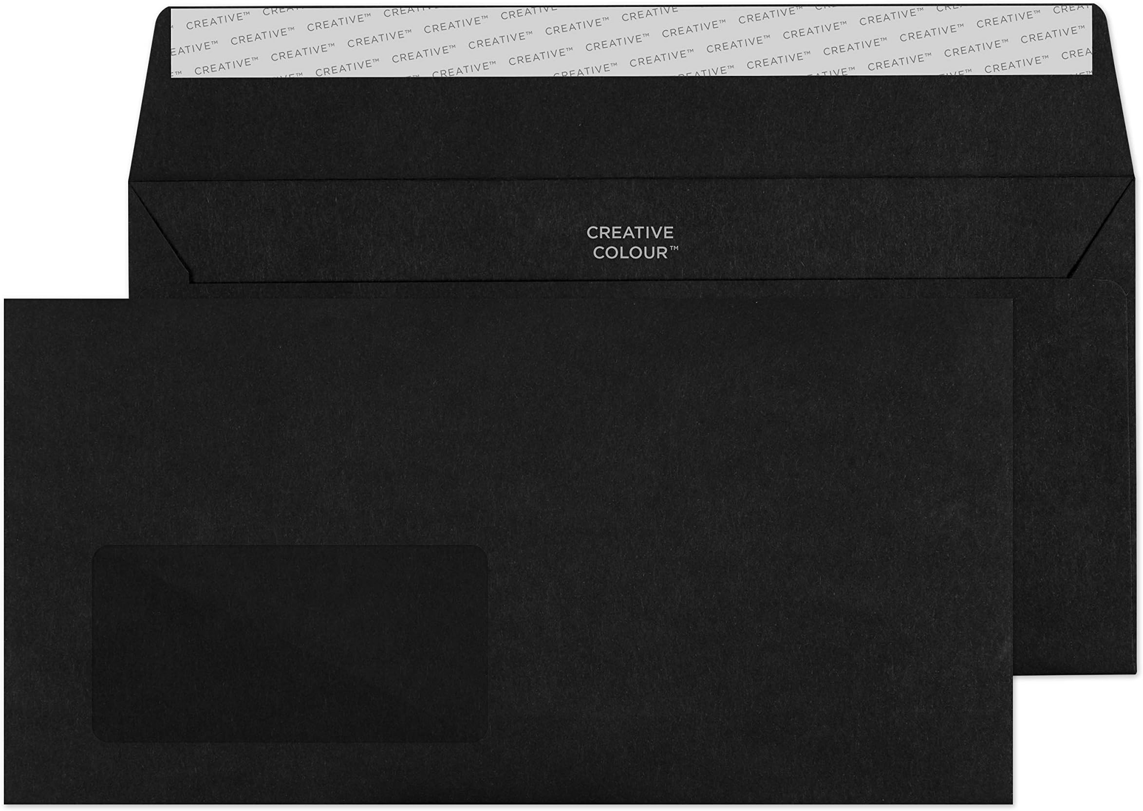 Blake Creative Colour DL+ 114 x 229 mm 120 gsm Peel & Seal Wallet Envelopes (25214) Jet Black - Pack of 25The Forest Stewardship Council