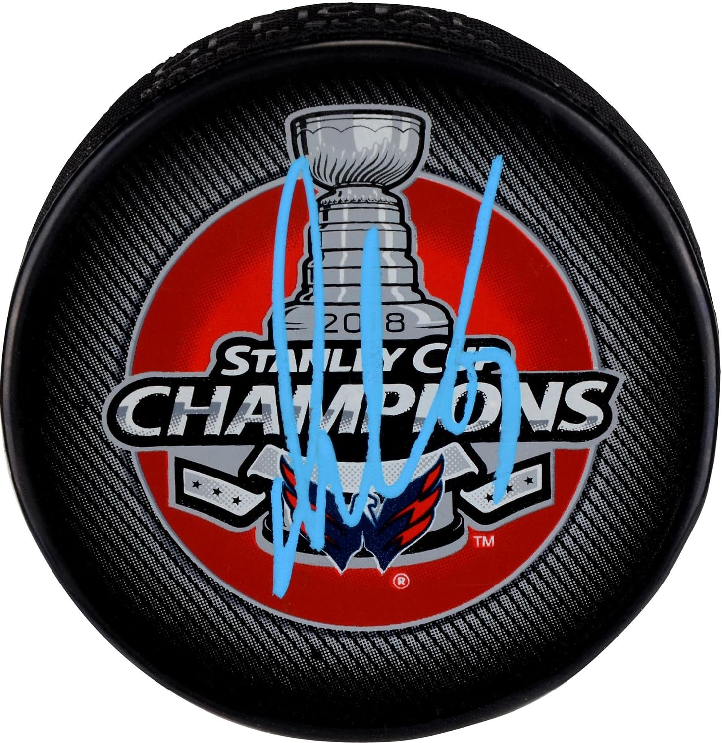 Alex Ovechkin Washington Capitals 2018 Stanley Cup Champions Autographed Stanley Cup Champions Logo Hockey Puck - Autographed NHL Pucks