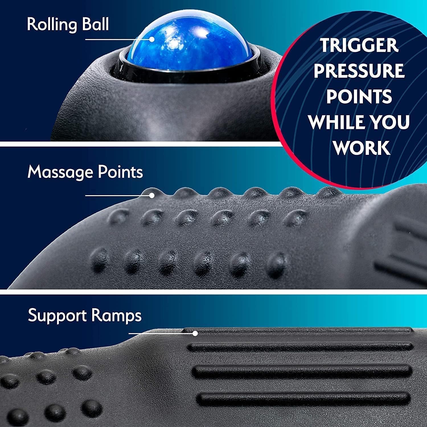 Anti-Müdigkeitsmatte – Genius Stehtischunterlagen – Ergonomische Oberfläche mit rollendem Massageball & Auslösedruckpunkten – Arbeits- & Bürozubehör