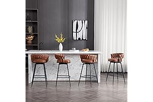 Swanky Suede Swivel Bar Stools: Set of 4