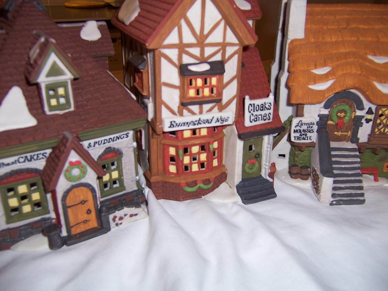 Dept.56-Dickens',"Pump Lane Shops"- Set of 3-1993-1996 Retired