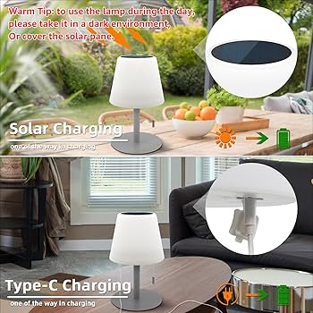 Solar Table Lap, 2-in-1 Charging Outdoor Table Lap, RGB Diable