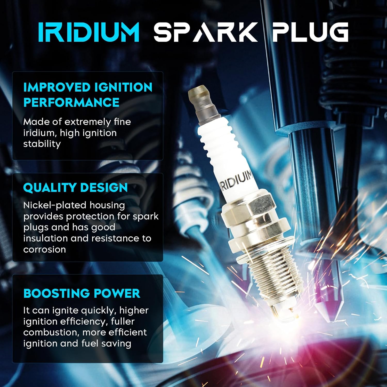Set of 4 Ignition Coils Pack 4 Iridum Spark Plugs Compatible with Chrysler Sebring, Dodge Caliber Journey, Compass Patriot Replace UF557, 5C1644, CUF557, C1587