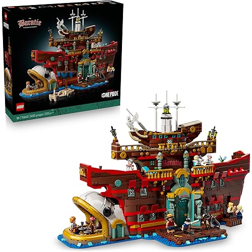 Lego ONE Piece The Baratie Floating Restaurant Building Set for Adults - Collectible Building Blocks for Anime Fans, 18+ - Arts and Crafts DIY Kit W/10 Minifigures - Gift Idea for Birthdays - 75640