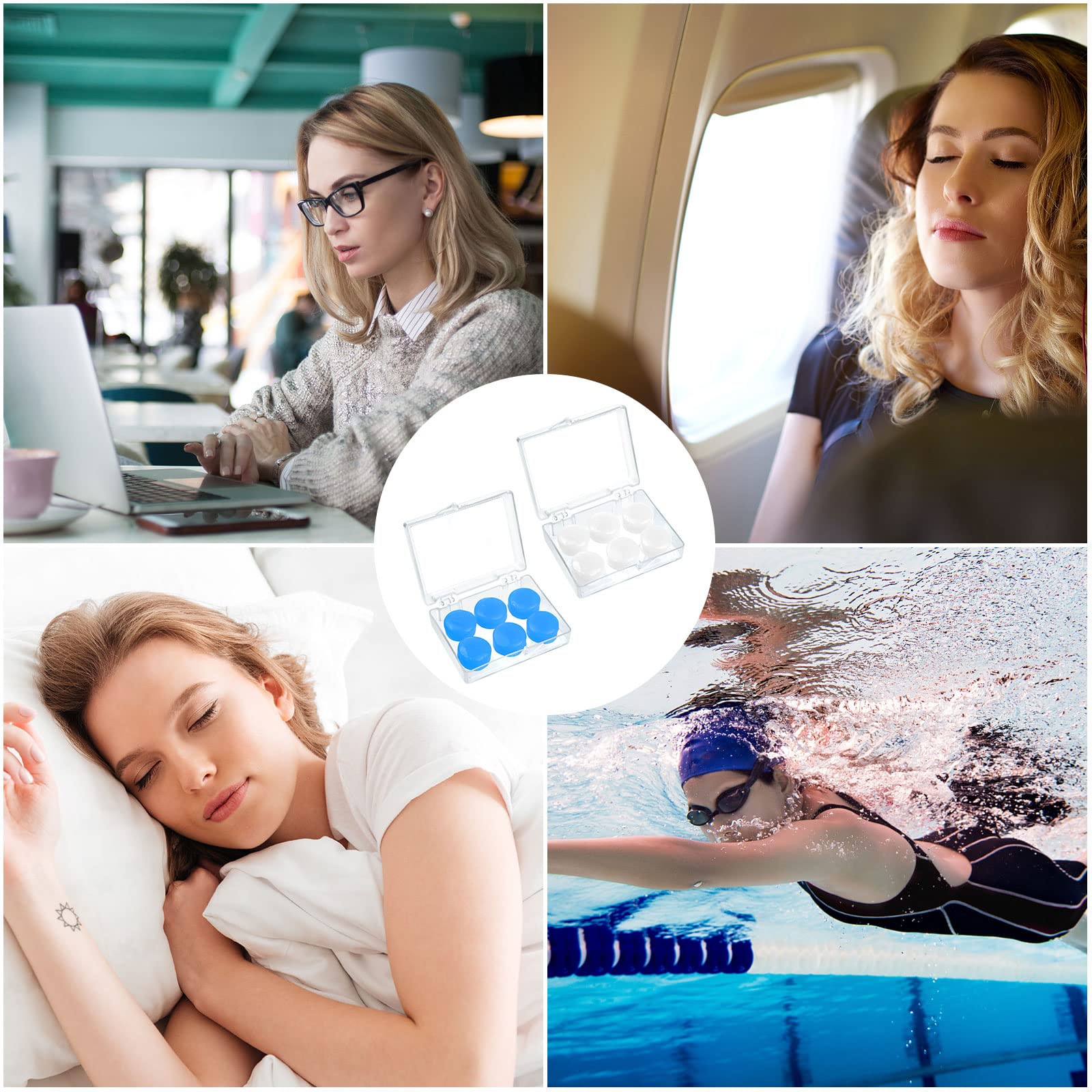 Silicona Tapones para Dormir Suave Reutilizables Moldeables para Niños Adultos Nadar Conciertos Aviones 30 Pares