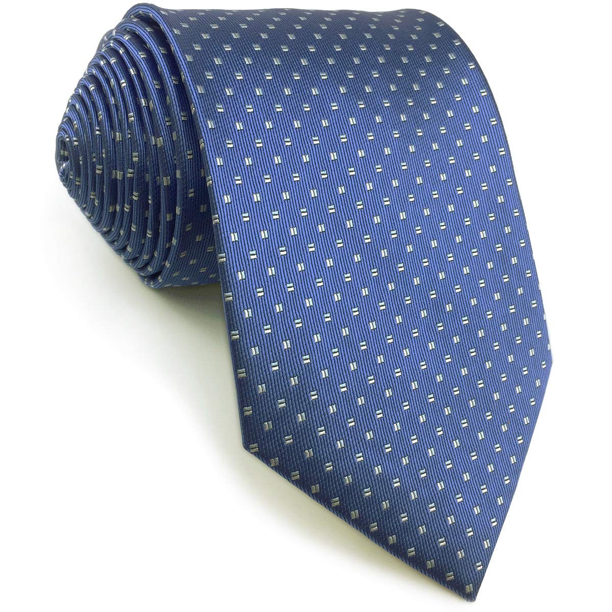 S&W SHLAX&WINGDots Ties for Men Blue Necktie Set Design with Handkerchief