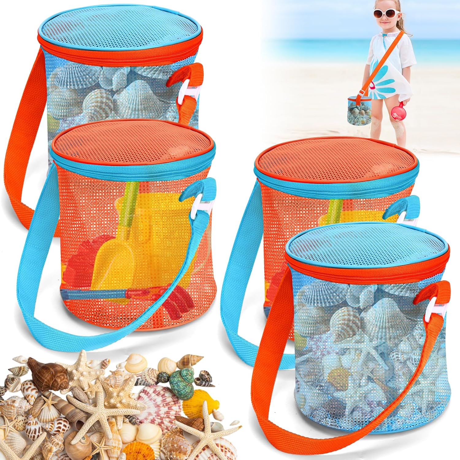 Sea Shell Bags for Beach,4pcs Mesh Seashell Holder,Shelling Collecting Tools Travel Sand Toys Storage Bucket for Sandbox,Beach Vacation Essentials for Kids,The Beach Must Haves Sand Box Toy Bag Sea Shell Bags for Beach,4pcs Mesh Seashell Holder,Shelling Collecting Tools Travel Sand Toys Storage Bucket for Sandbox,Beach Vacation Essentials for Kids,The Beach Must Haves Sand Box Toy Bag