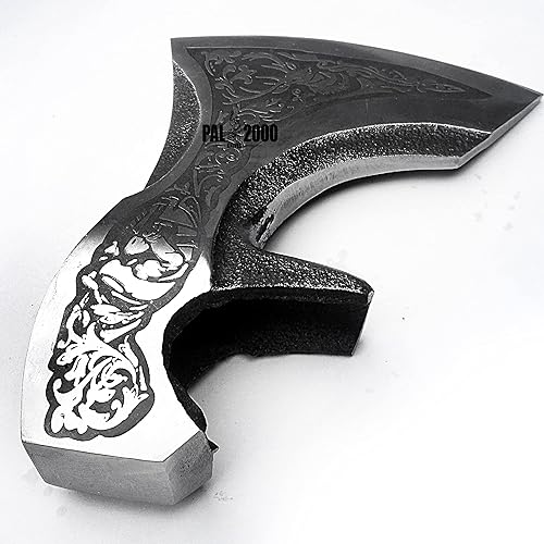 Miniatura 4 de PAL 2000 - Hacha de cuchillos de caza – Hacha de cabeza vikinga de acero inoxidable hecha a mano a medida solo hermosa – hacha – con funda de cuero,