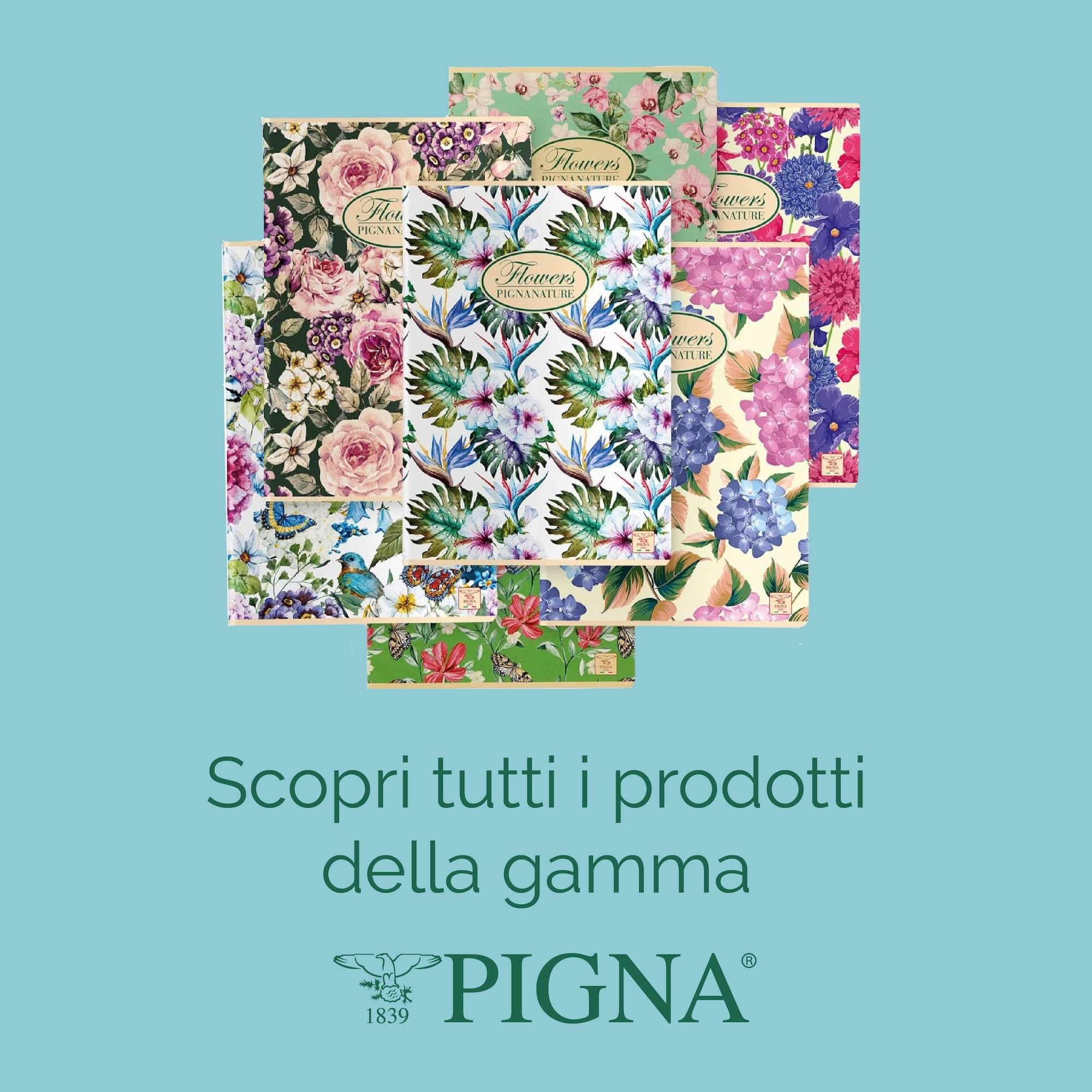 Pigna Blister 2 gomme NATURE FLOWERS PVC free rosa e viola