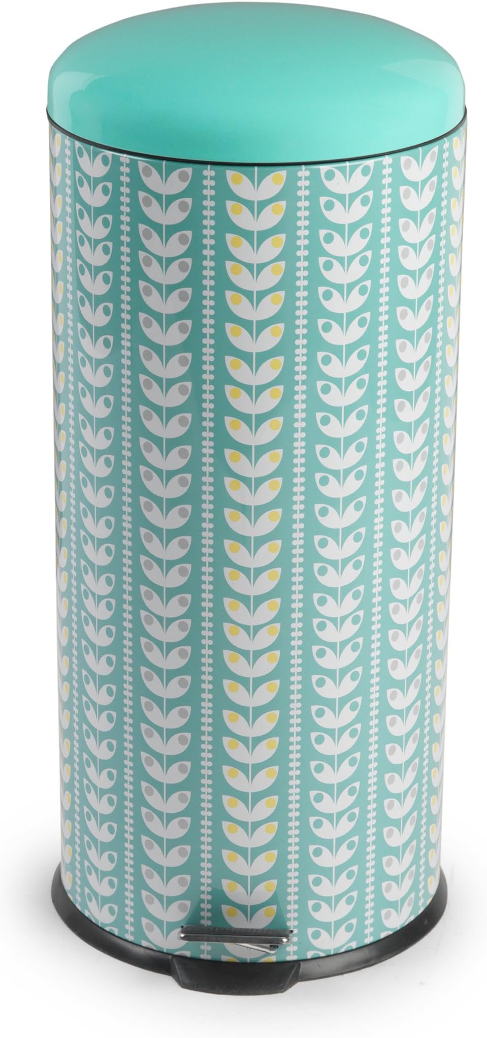 Salter BW04606 Retro Leaf Kitchen Pedal Bin, Alloy, Turquoise, 30.5 x 30.5 x 67.5 cm