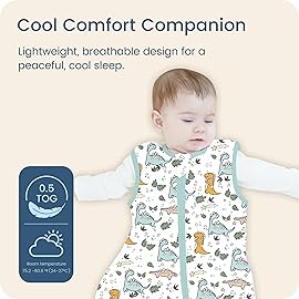 TOTBASIC Sleep Sack 6-12-15 months 2-Pack, 0.5 TOG Stretchy Summer Baby Wearable Blanket with 2-Way Safe Zippers, Cozy Soft Sleeveless Sleeping Bag for Babies