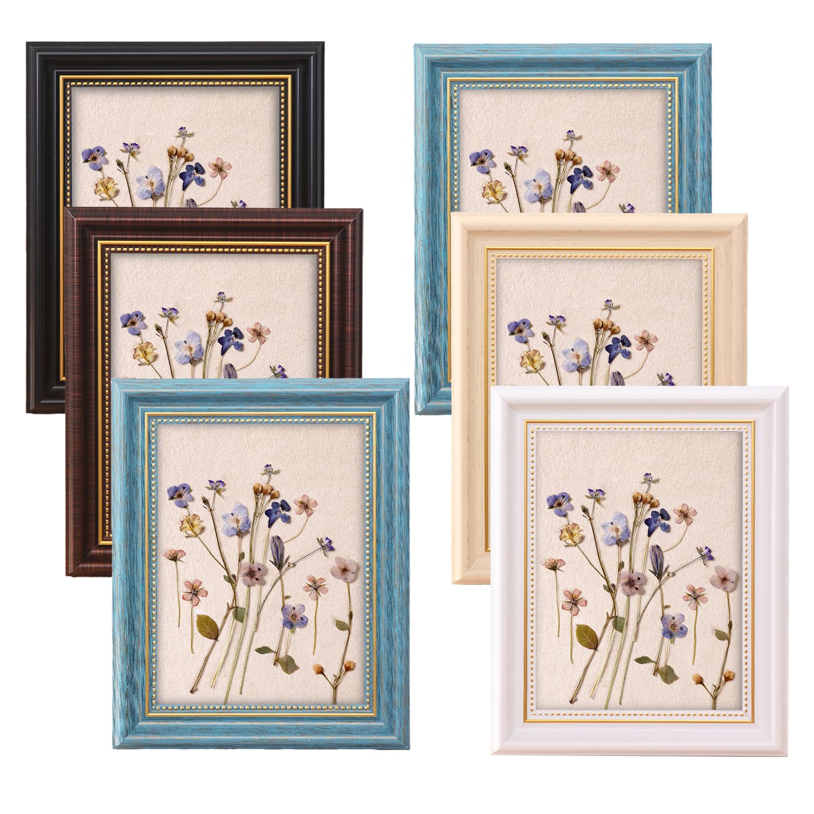 VLUNT 6 Pack 4x6 Inch Vintage Photo Frames Set Picture Frames