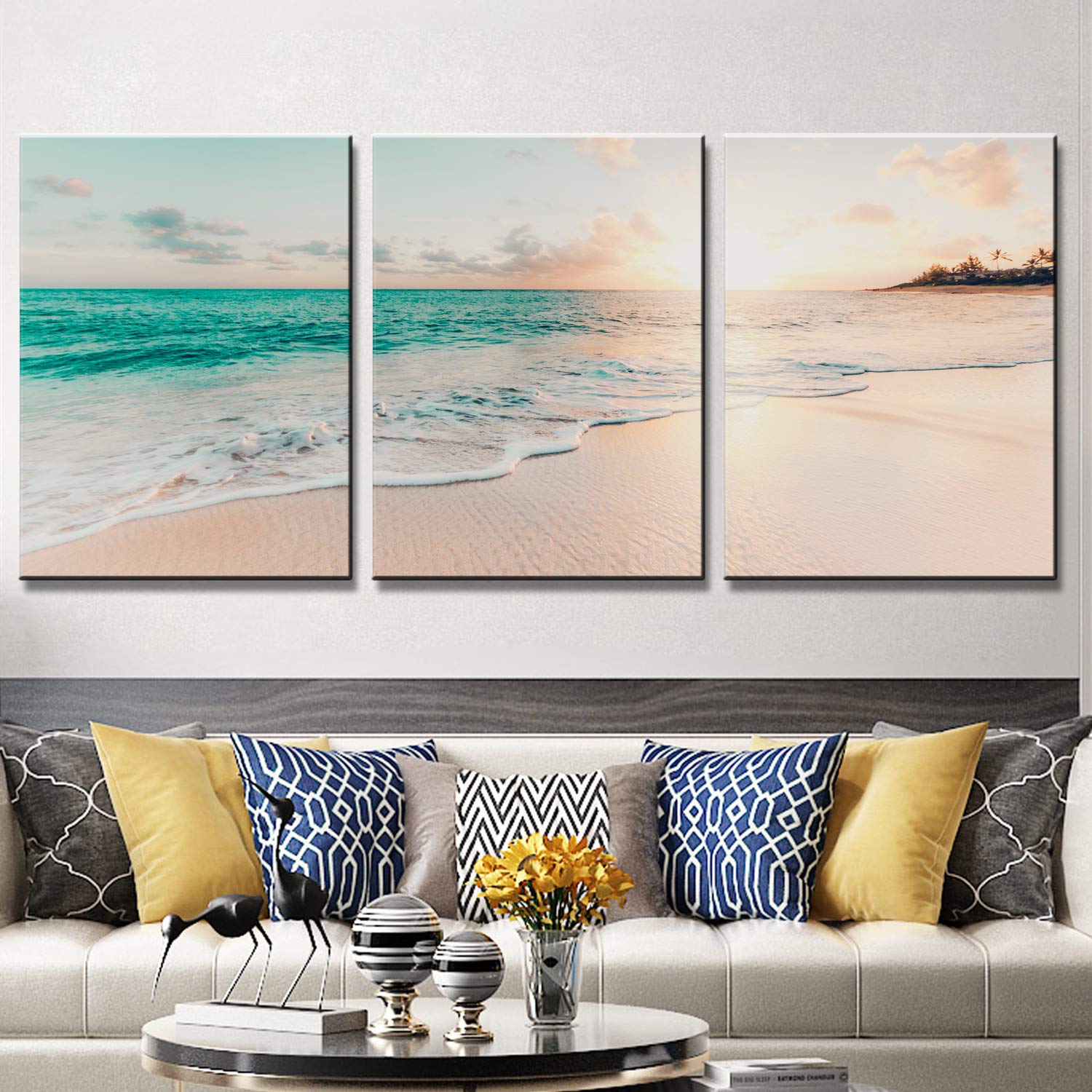 No.223♡特大サイズ♡フレーム付きキャンバスアート　風景画　海の絵画 Amazon.co.jp: アートパネル 夕日の 海 絵画 特大 ポスタービーチ