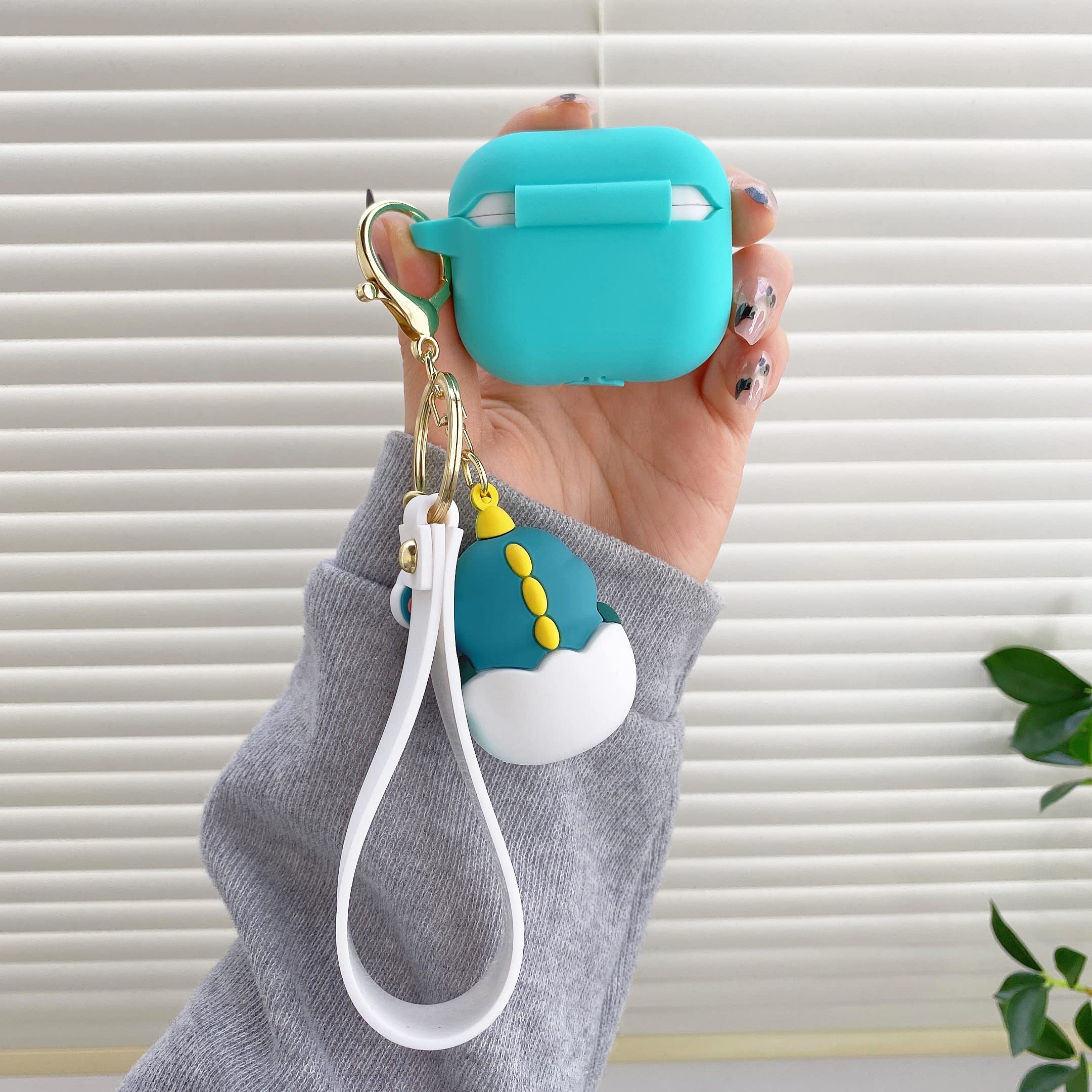 Süße AirPods 3 Hülle Als Dinosaurier – Mit Schlüsselanhänger, Stoßfest & Kratzfest Aus Silikon