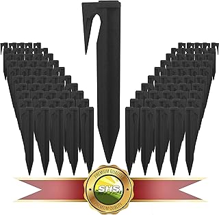 SHS Hook Ground Spikes for Robotic Lawnmower Accessory Set Attachment for Boundary Cable Search Cable Cable Holder Compatible with Gardena/Bosch/Husqvarna/Worx/Honda/Robomow/iMow Pack of 100