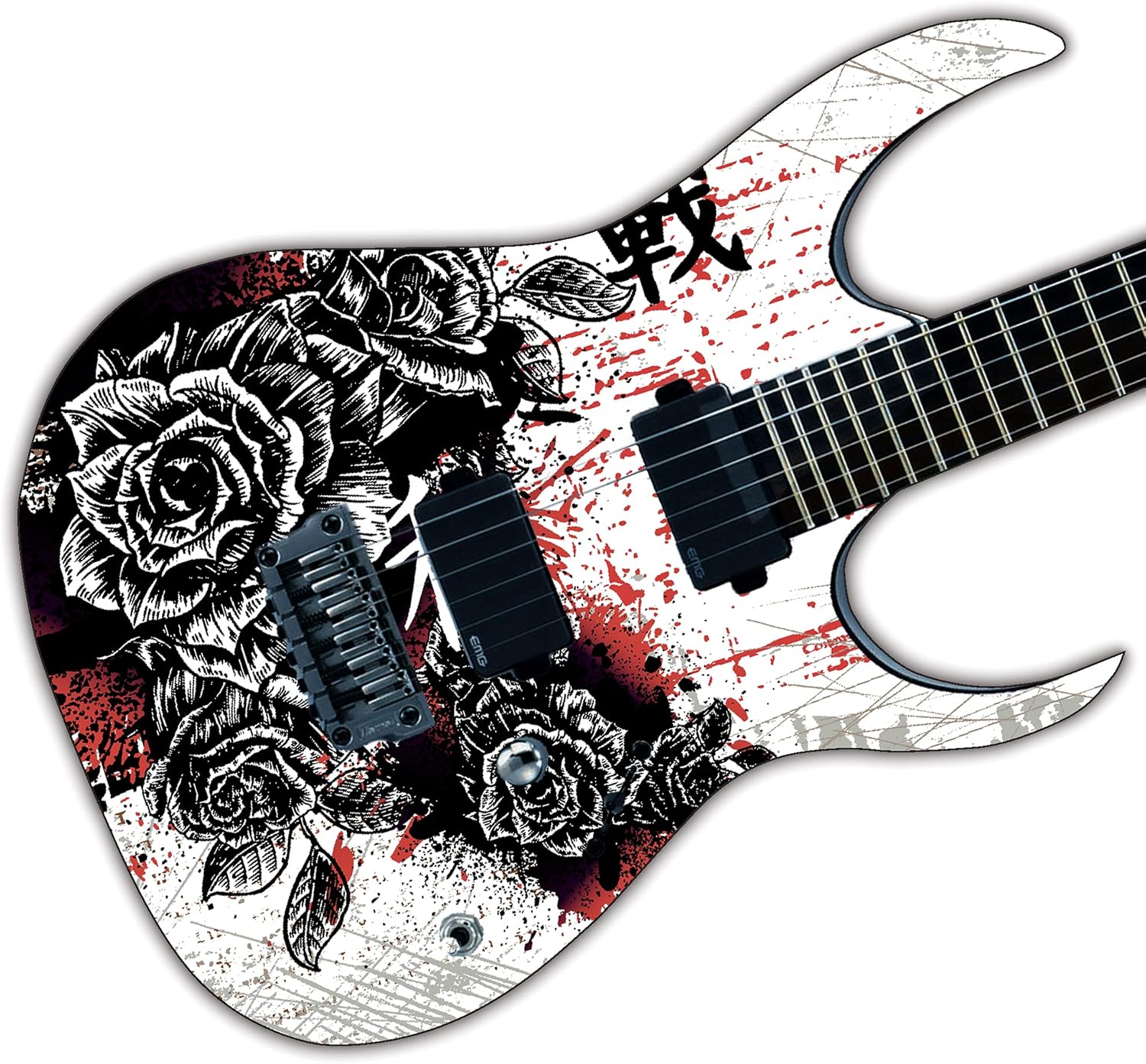Guitar Wrap Custom Laminated Vinyl Decal Sticker The Black Rose GS81