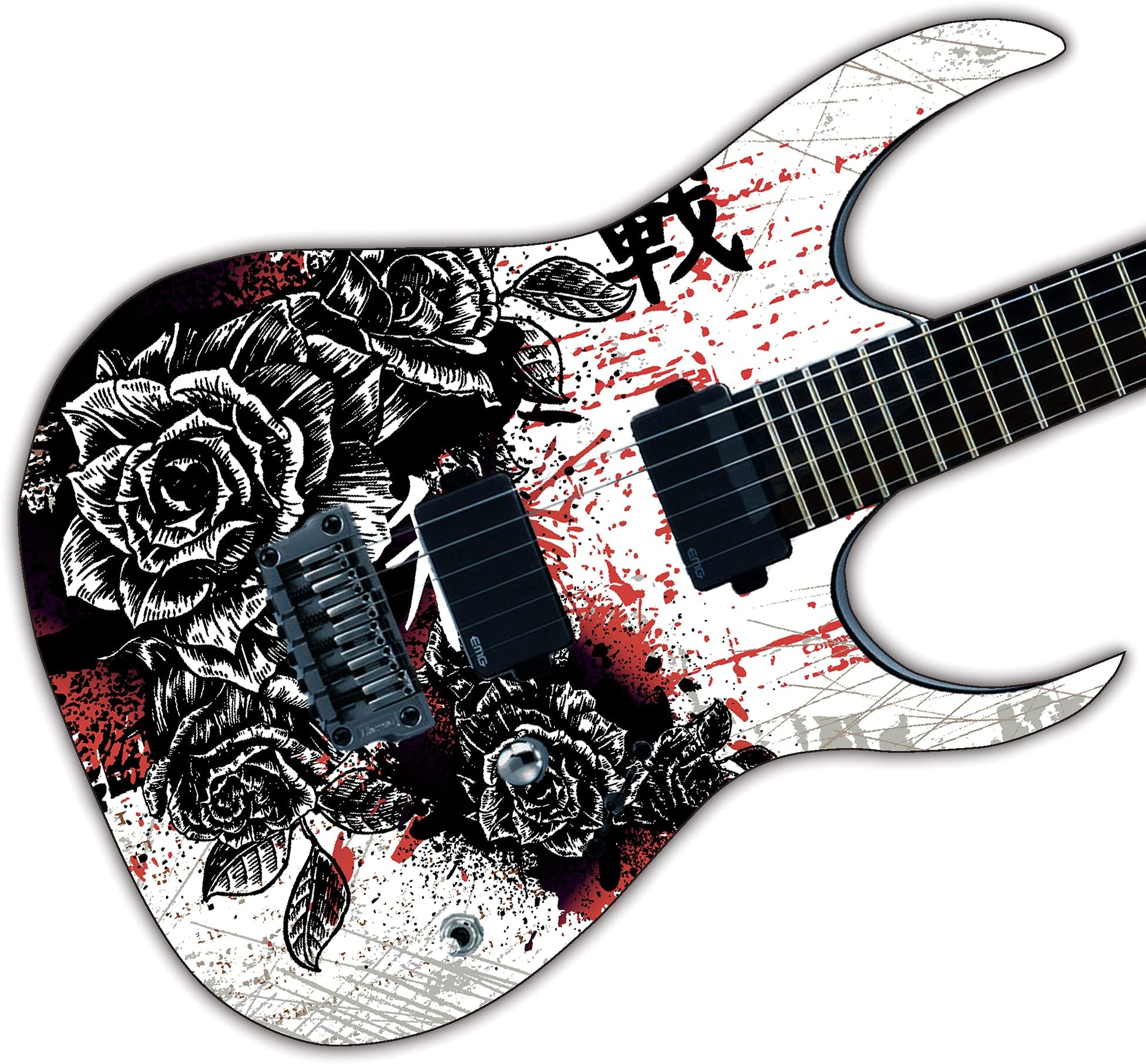 Guitar Wrap Custom Laminated Vinyl Decal Sticker The Black Rose GS81