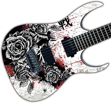 DesignDivil Guitar, Bass or Acoustic Skin Wrap Laminated Vinyl Decal Sticker The Black Rose GS81, Mixed, 24''x16'' 60cmx40cm