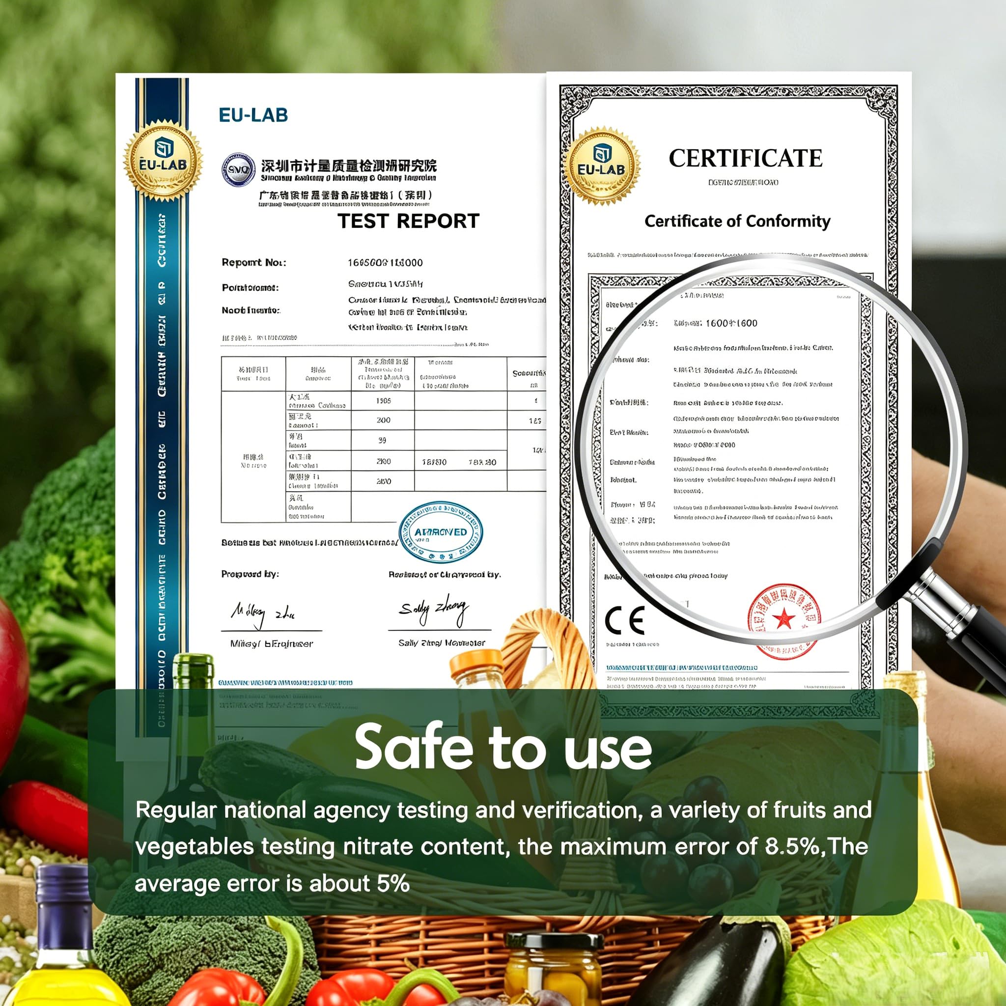 Greentest Testeur de nitrate et compteur instantané pour viande fraîche, fruits, légumes et aliments (blanc)