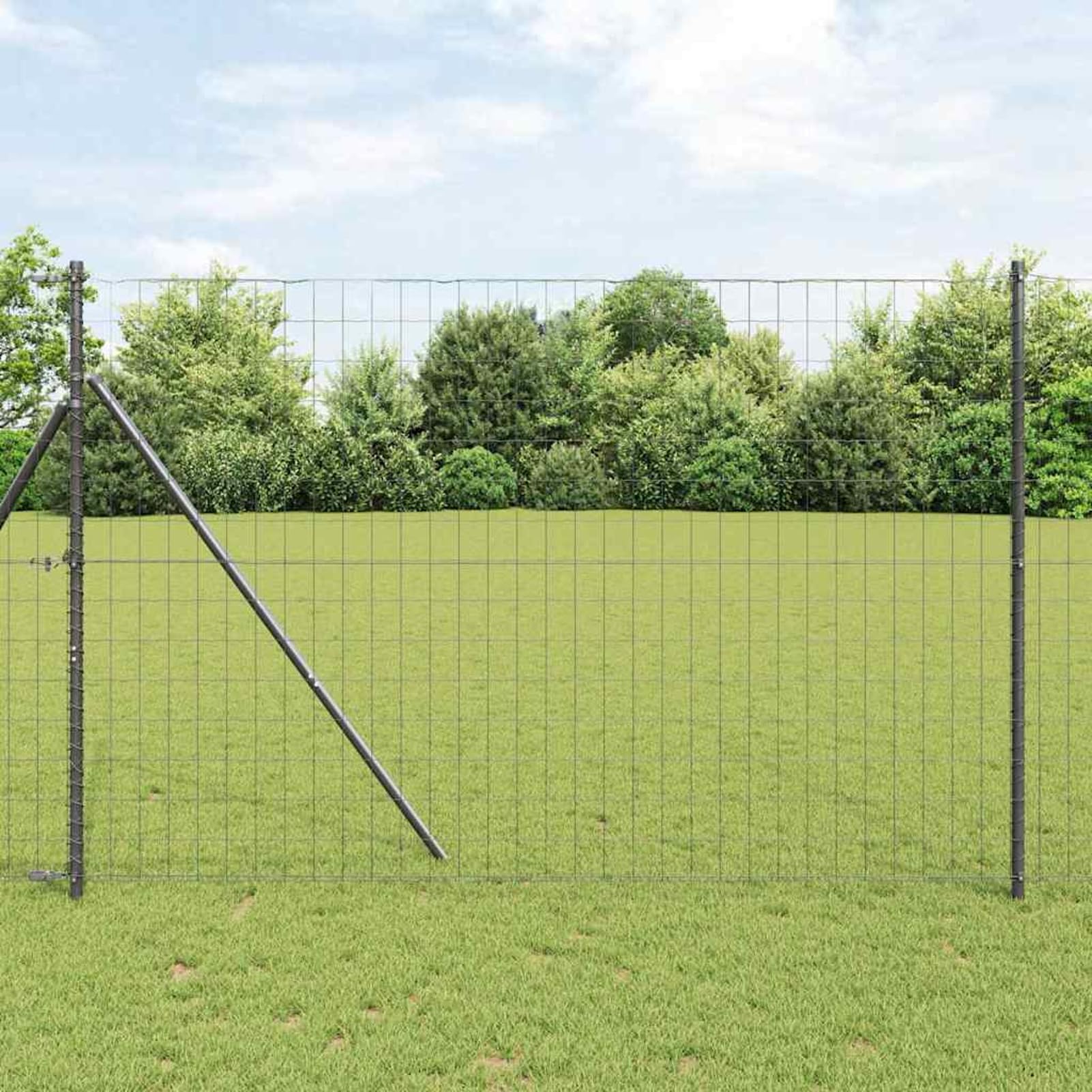 Ogrodzenie euro szare 1,5 x 10 m żelazo powlekane PCW | Wytrzymałe żelazo PCW, odporne na warunki atmosferyczne, łatwy montaż, do ogrodu i na taras