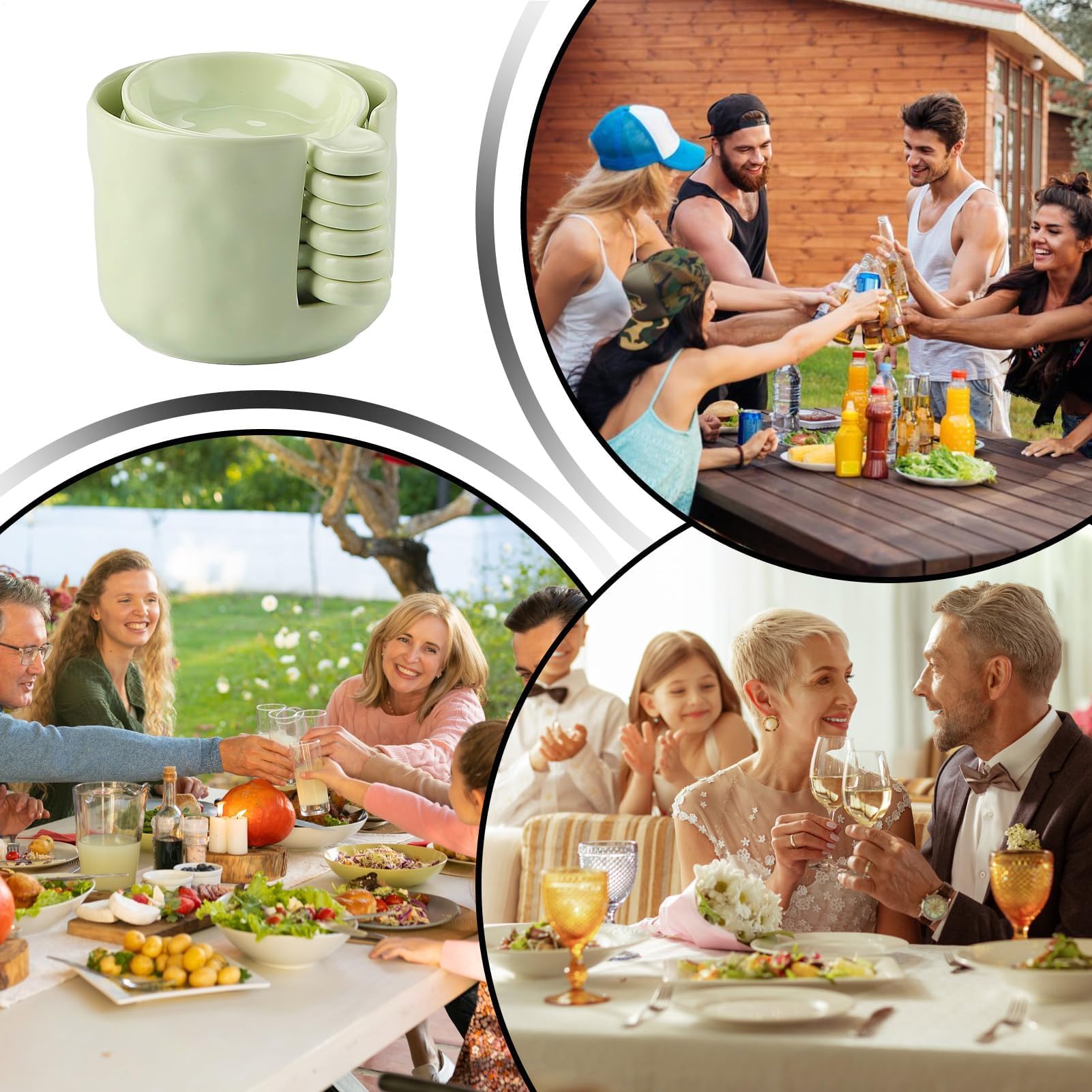 Set di mini piatti per salsa con scatola Sto – ideale per ketchup barbecue ac e condimenti – accessorio da cucina perfetto per intrattenimento e feste