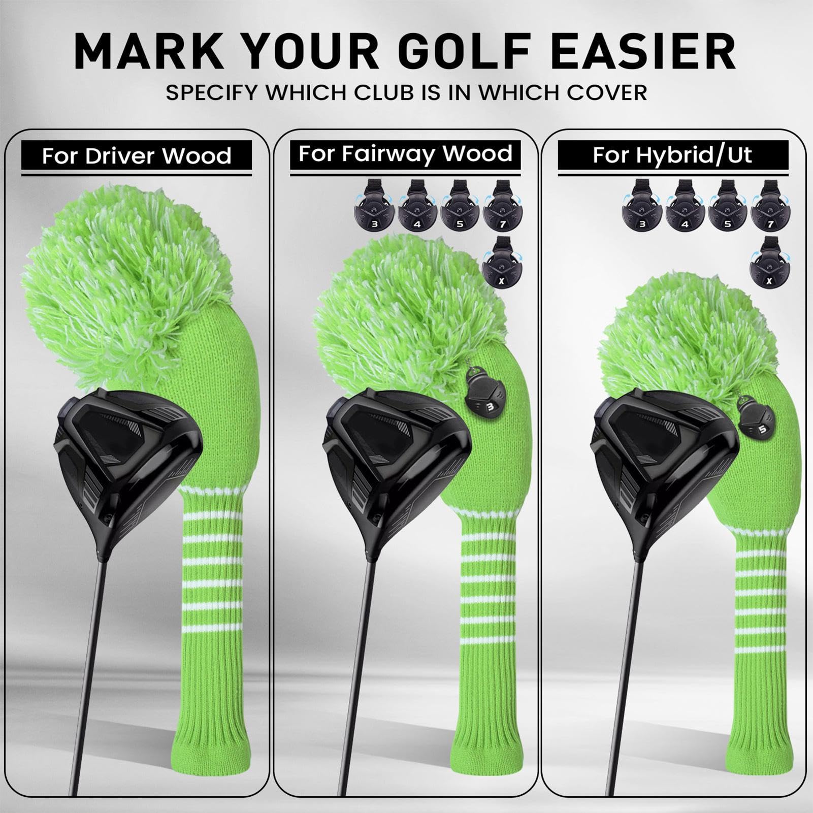 Strickmütze für Golfschläger, Golfschlägerhaube, Golfschlägerhaube, Golfkopfbedeckung, Golfschlägerabdeckungen, lustige Golfschlägerabdeckungen, Golfschlägerüberzüge für Sack