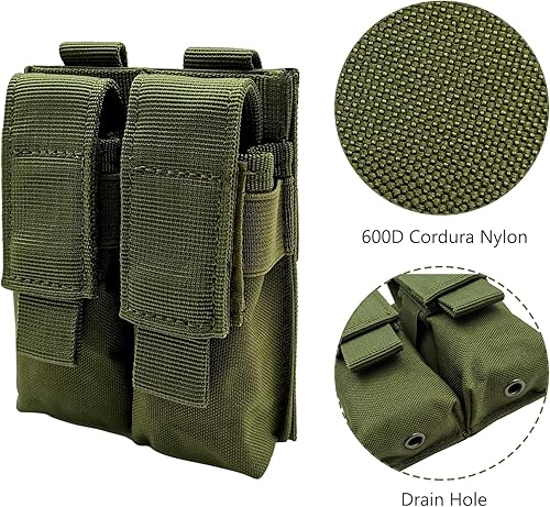 Miniatura 3 de Zalaxt Bolsas tácticas, doble pistola Mag bolsa táctica para revistas, organizador de herramientas, bolsa de funda para linterna para cinturón