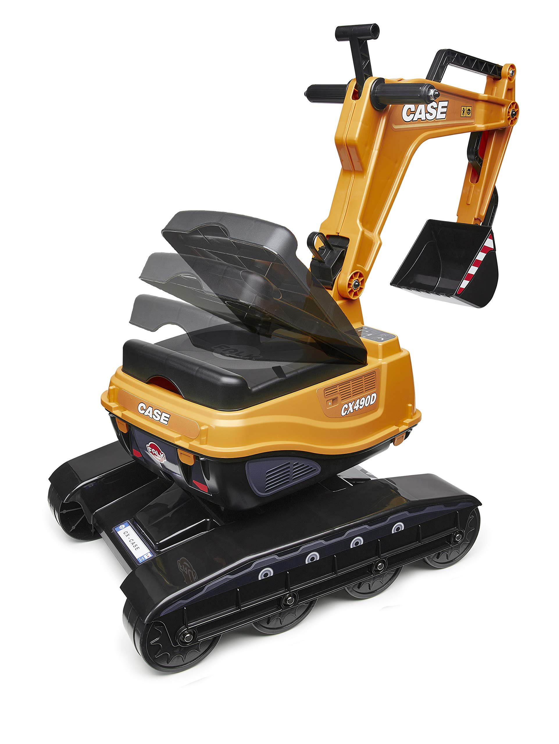 Falk Case CE Excavator with Opening seat, Push Ride-on for Kids +3 Years FA127