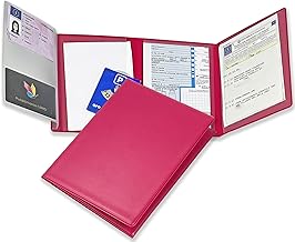 Pubblimania Pochette porte-documents multipoches avec porte-carte, élégance et organisation en rose Made in Italy