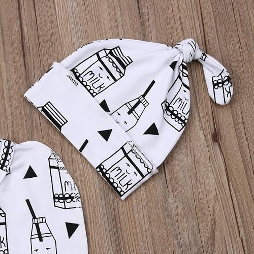 Miniatura 4 de Juego de manta de algodón con cremallera y caricaturas, saco de dormir para bebés, niños o niñas (leche fresca, 0-3 meses)