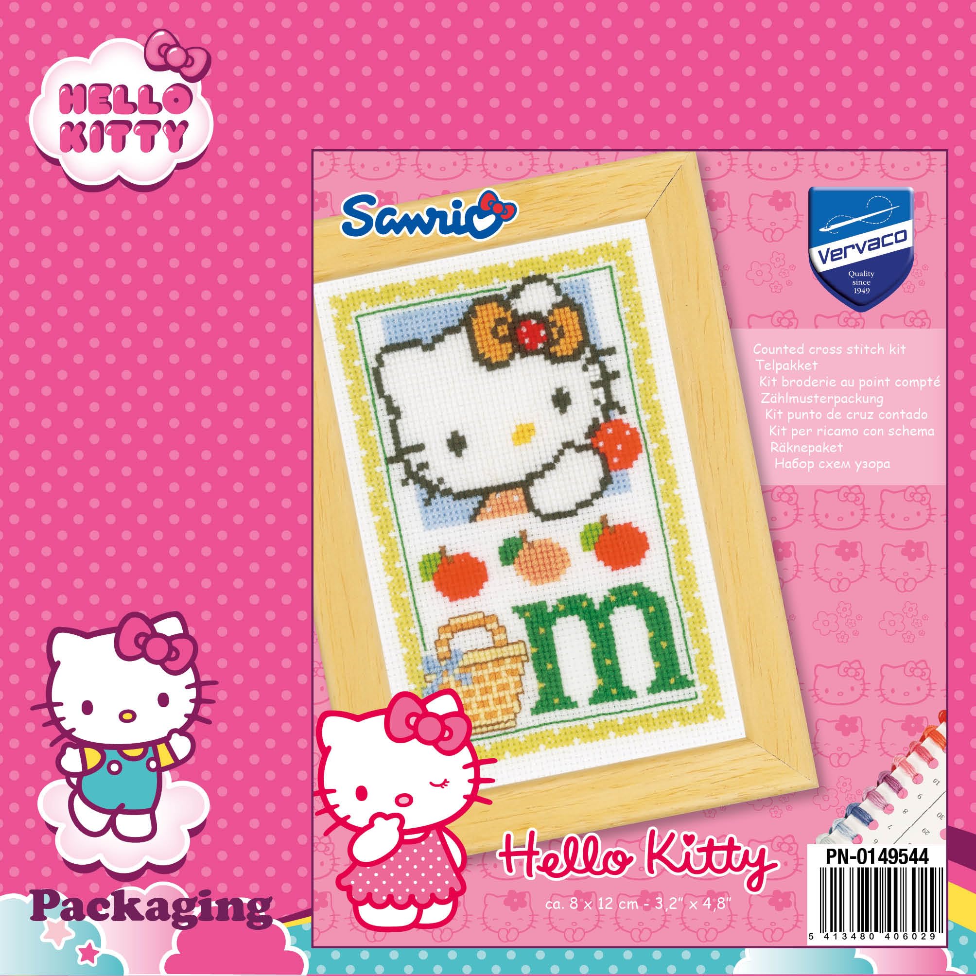 Kit Point De Croix Vervaco Mesure Hauteur Enfant Bus Safari - 18x70 Cm, Loisir Créatif Complet