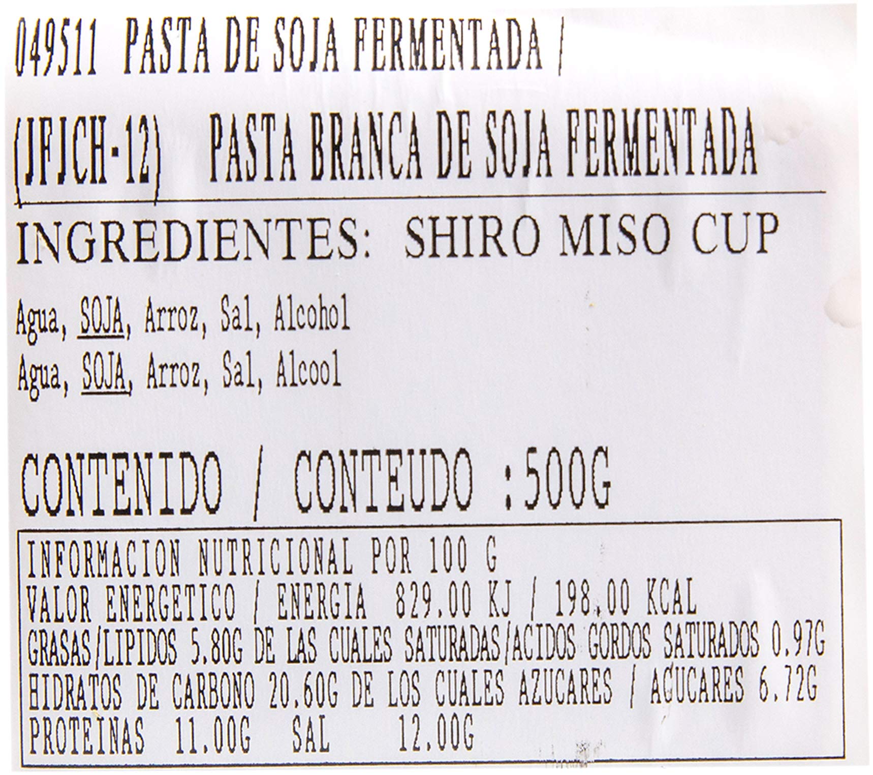 Pasta de Miso (Blanco) 500 gramos | Sin Gluten | Miso Japonés