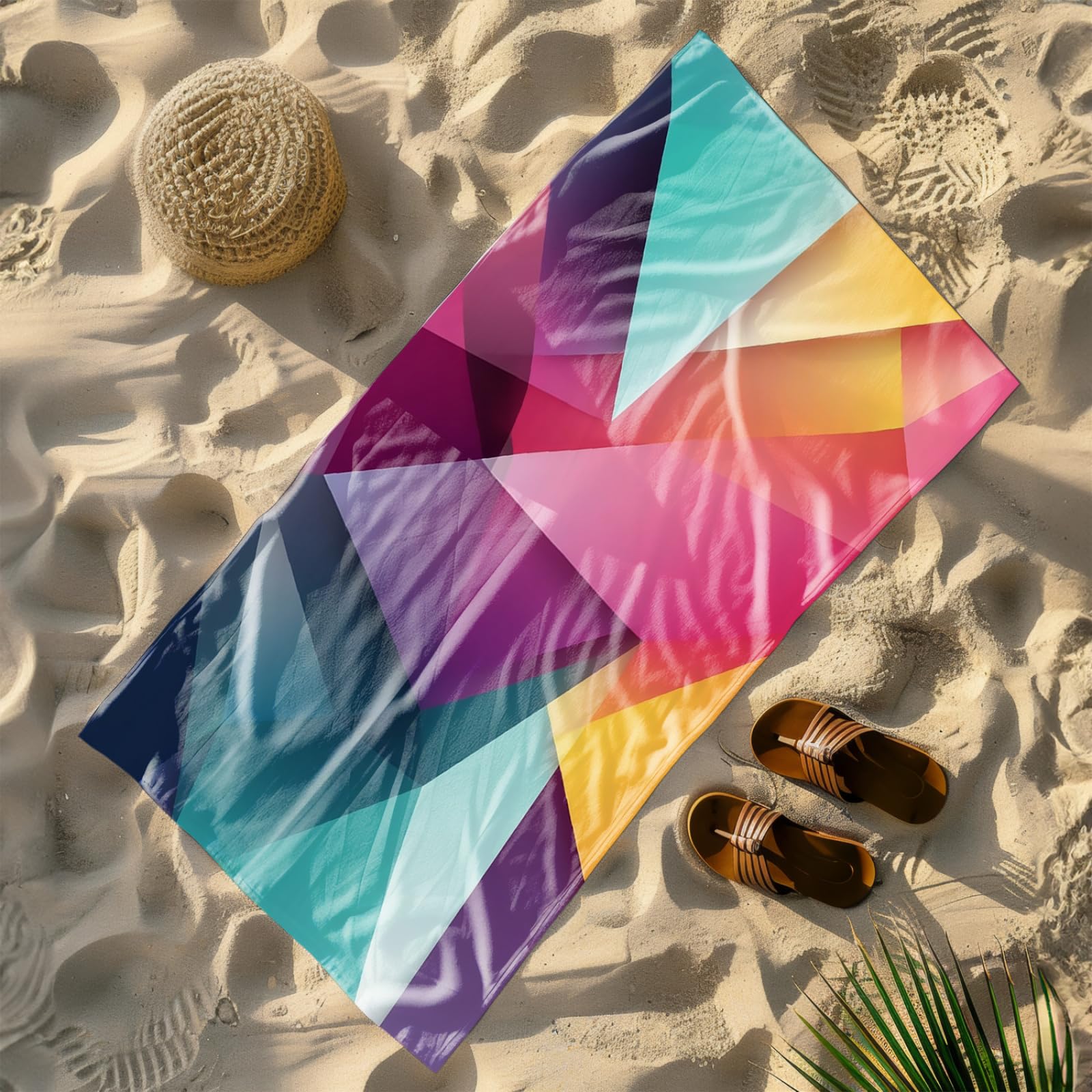 Generico Telo Mare Grande Modello Giallo Rosa | Microfibra Telo Mare Antisabbia Leggero Compatto Asciugatura Rapida Assorbente Per Piscina Bagno Lavabile Fino