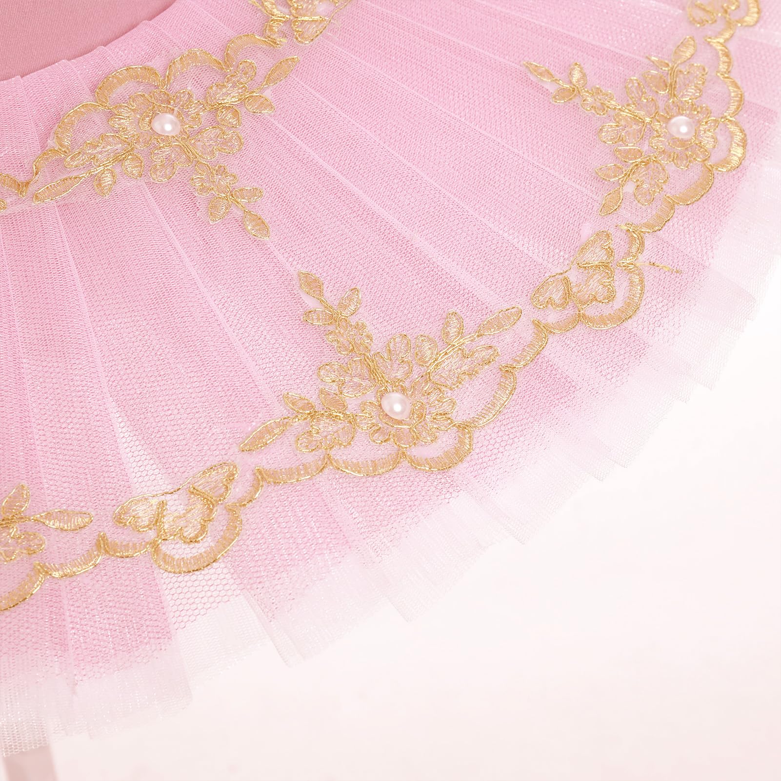 IDOPIP Vestido de Ballet Niño: Tutu Baile Clásico Chica Leotardo Baile Chica Bailarina Trajes Lentejuelas Bordado sin Mangas Bandeja Tutu - Espectáculo De Ballet Danza