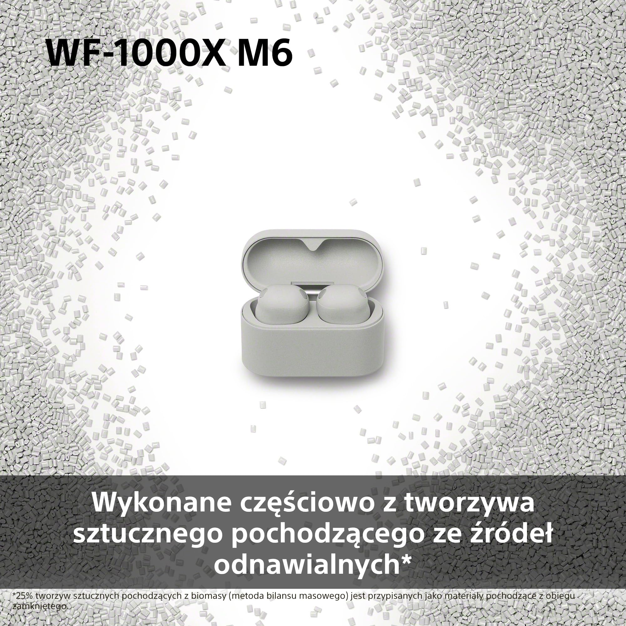 Sony WF-1000XM6 Flagowe bezprzewodowe słuchawki douszne z redukcją szumów, Bluetooth, Hi-Res, krystalicznie czyste rozmowy, 10-pasmowy EQ, do 24 godz. baterii, IPX4, iOS i Android – Czarne