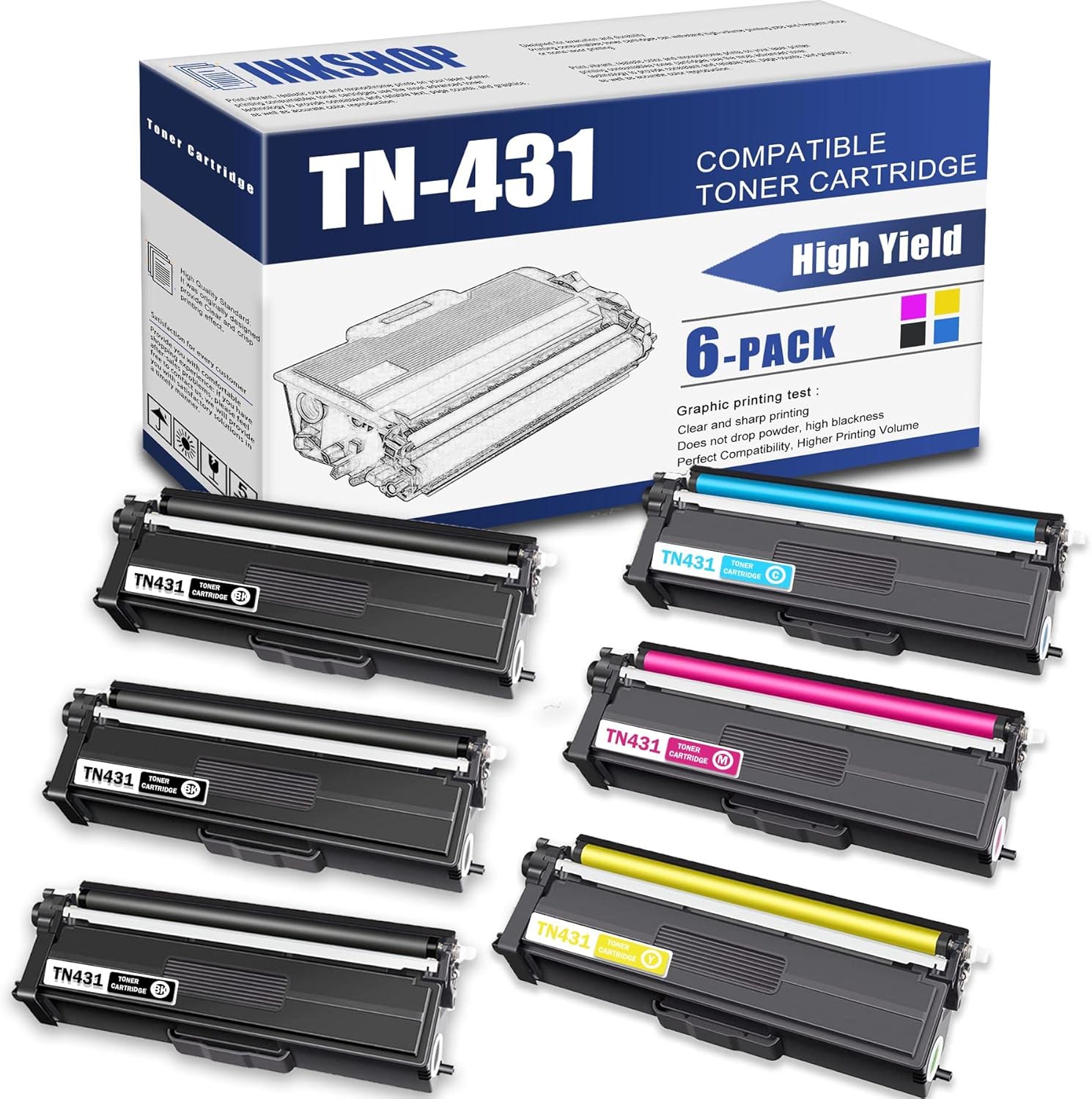 TN431 Toner Cartridge 4-Pack (1BK/1C/1M/1Y ... - Shein - View #8