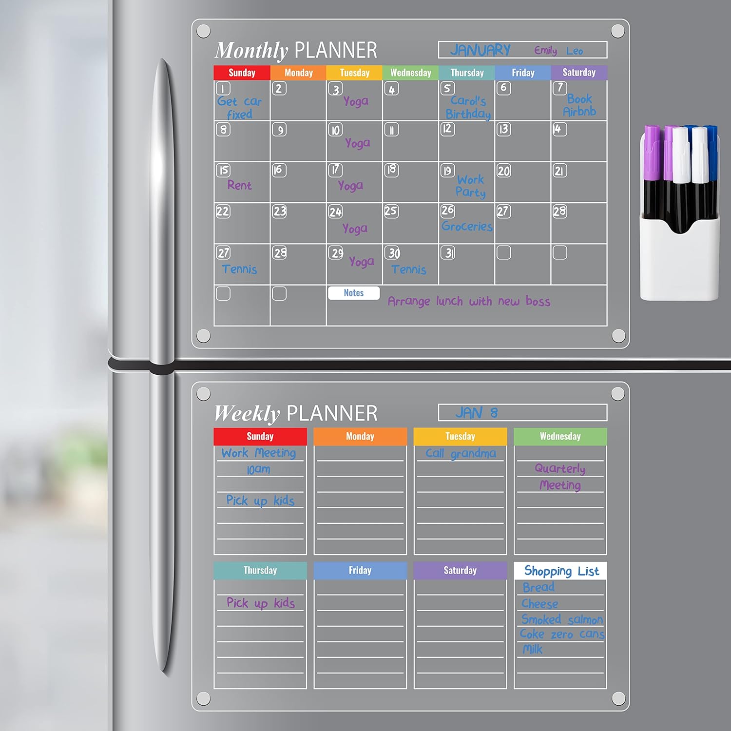 DARENYI Weekly Dry Erase Calendar Kit, 17"x12"
