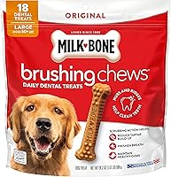 Milk-Bone Brushing Chews Original Chicken Dental Treats for Large Dogs - VOHC Accepted Tartar Control, 24.2 oz Bag