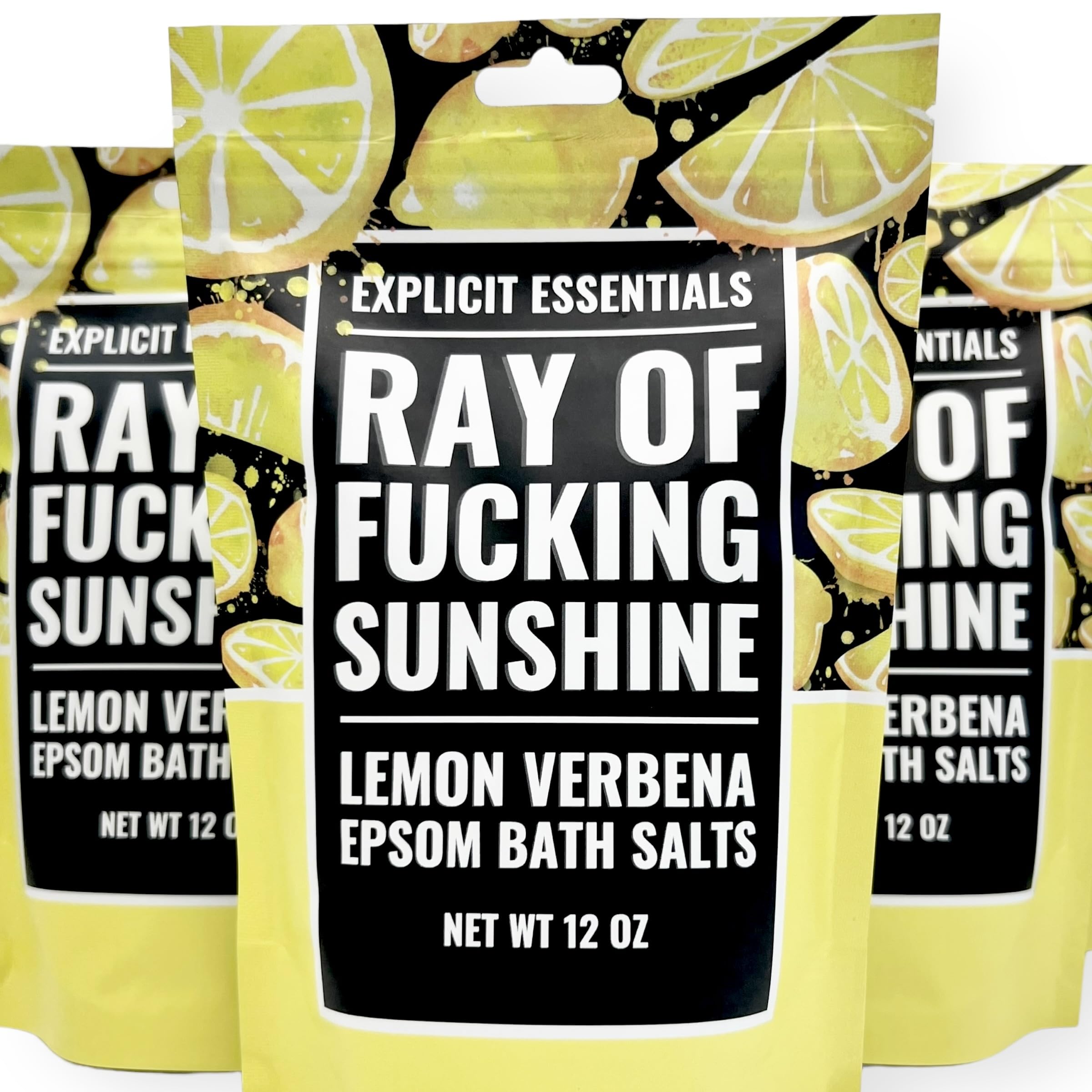 Explicit Essentials Lemon Verbena Epsom Bath Salts, 12 oz
