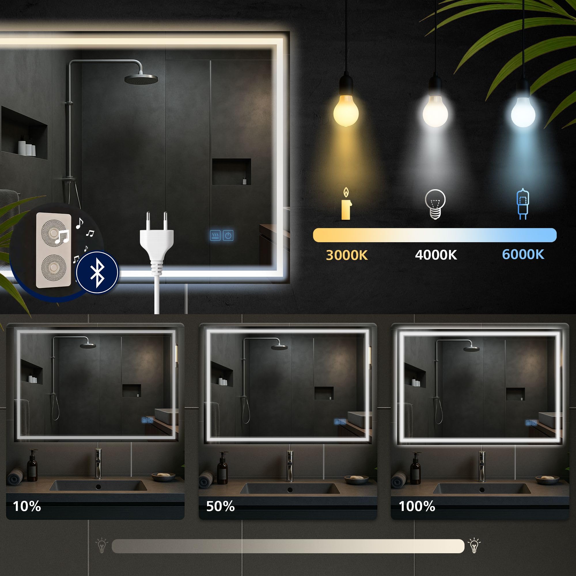 Badkamerspiegel 60 cm kopen? Met LED & Verwarming Bestel al v.a. €49 - - Online Sanitairwinkel