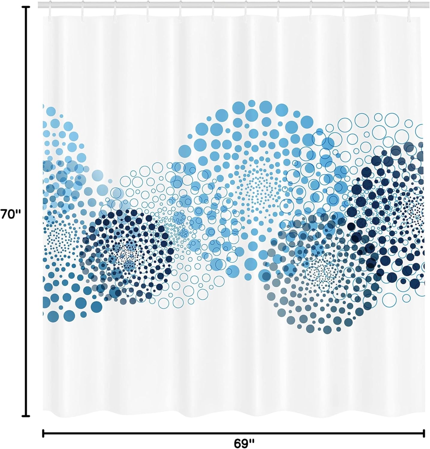 Ambesonne Abstract Shower Curtain, Modern and Cool Design Surreal Dots Like and Circled Design Art, Cloth Fabric Bathroom Decor Set with Hooks, 69" W x 70" L, Pale Sky