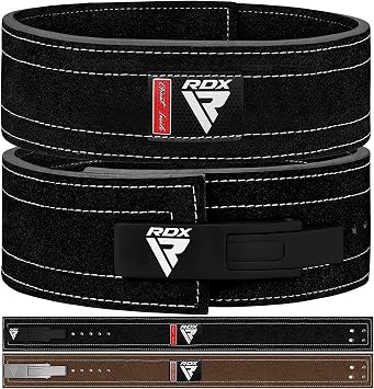RDX Power Belt Lever Action Leather Muscle Training Weightlifting Belt Suede Leather