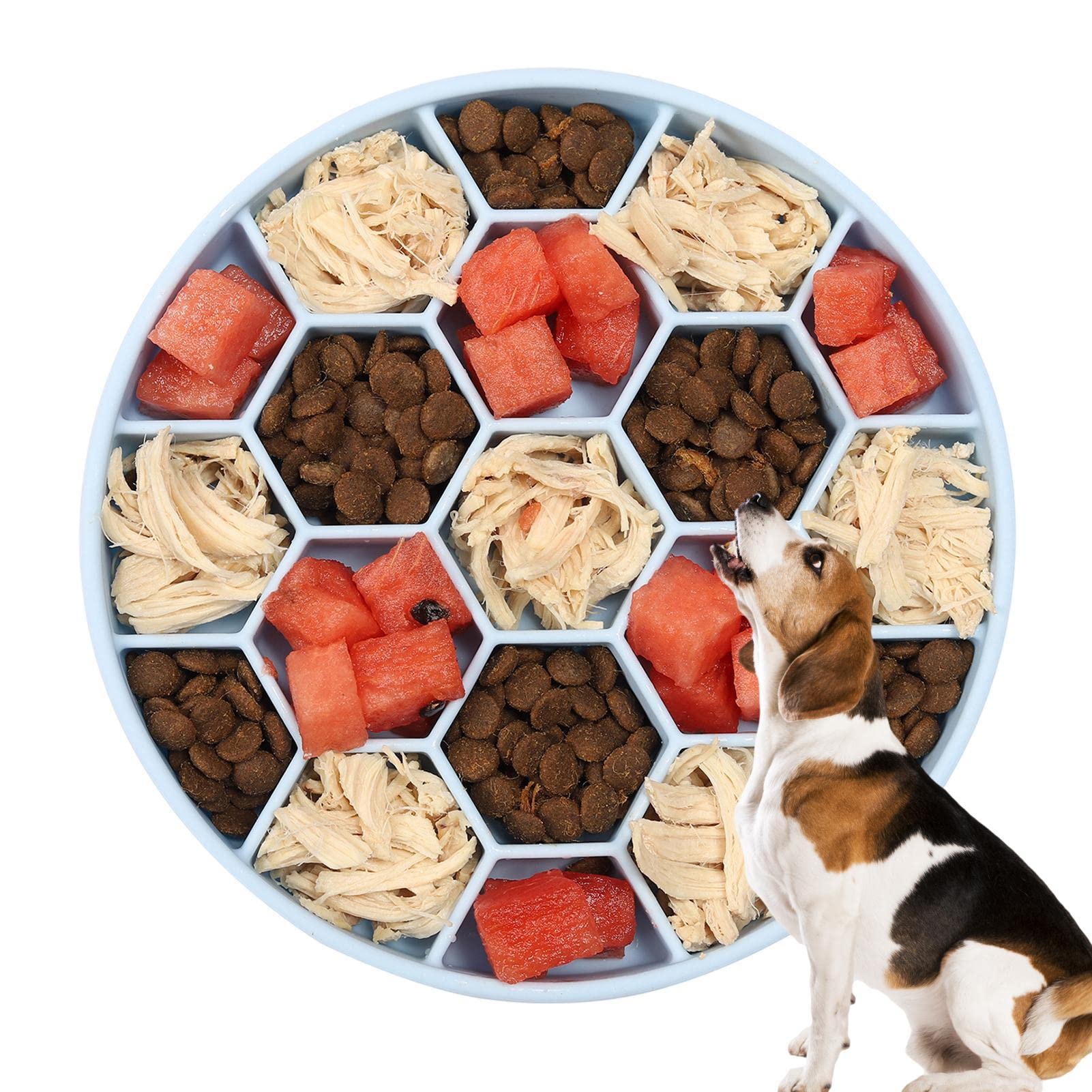 Blue Slow Feeding Dog Bowl - Feeder Slow Bowl For Fun | Dog Food Bowls Dog Plates For Puppy/Large/Medium/Small Sized Dog/Small Breed Slow Feeder