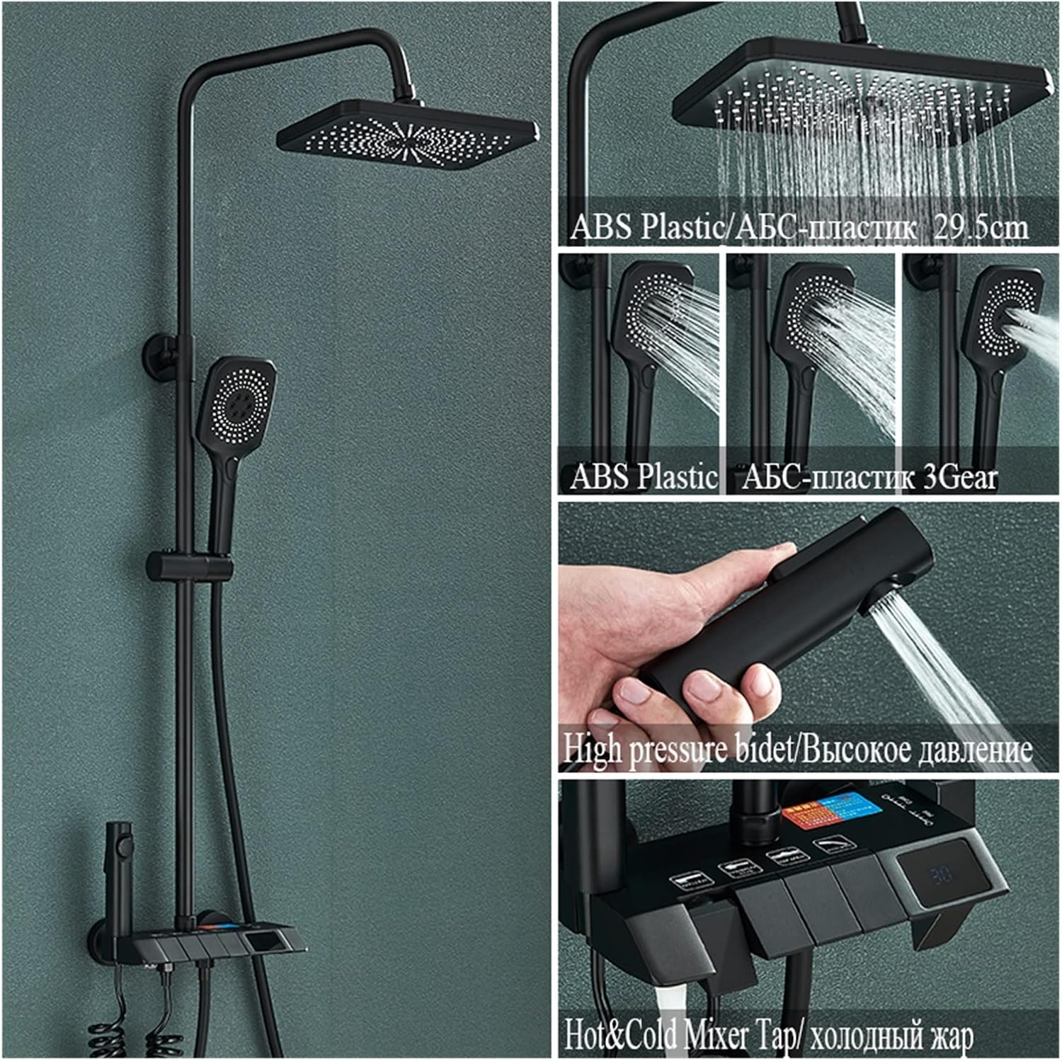 シャワー-shower機構, シャワーシステム 毛唐人デジタル ディスプレイ シャワー システム セットLCDホットオヨビ寒さバスシャワー