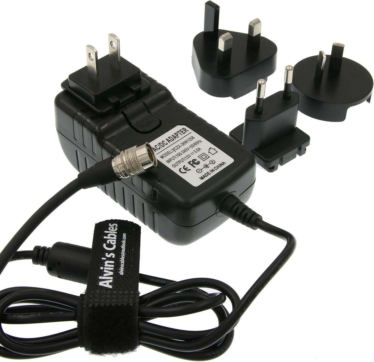 Alvin's Cables Sound Devices Universal AC Power Adapter for Sound Devices ZAXCOM Sony with US UK EU AU Plugs