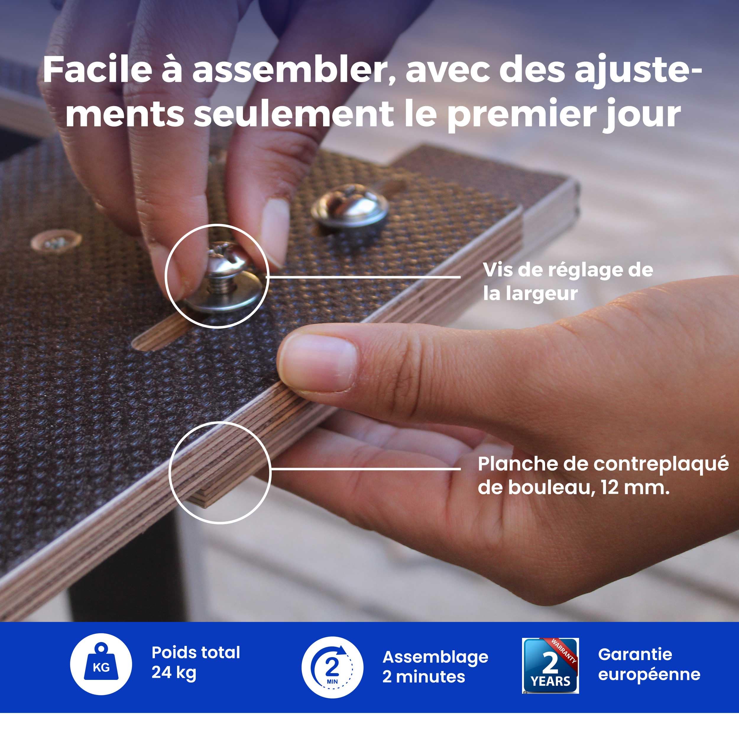 Lit Couchage Fourgon Aménagé Camporan – Lit Pliable avec Matelas, Sommier pour Minivan, legère, Compatible Berlingo Kangoo Rifter Courier II Dokker. sans Matelas